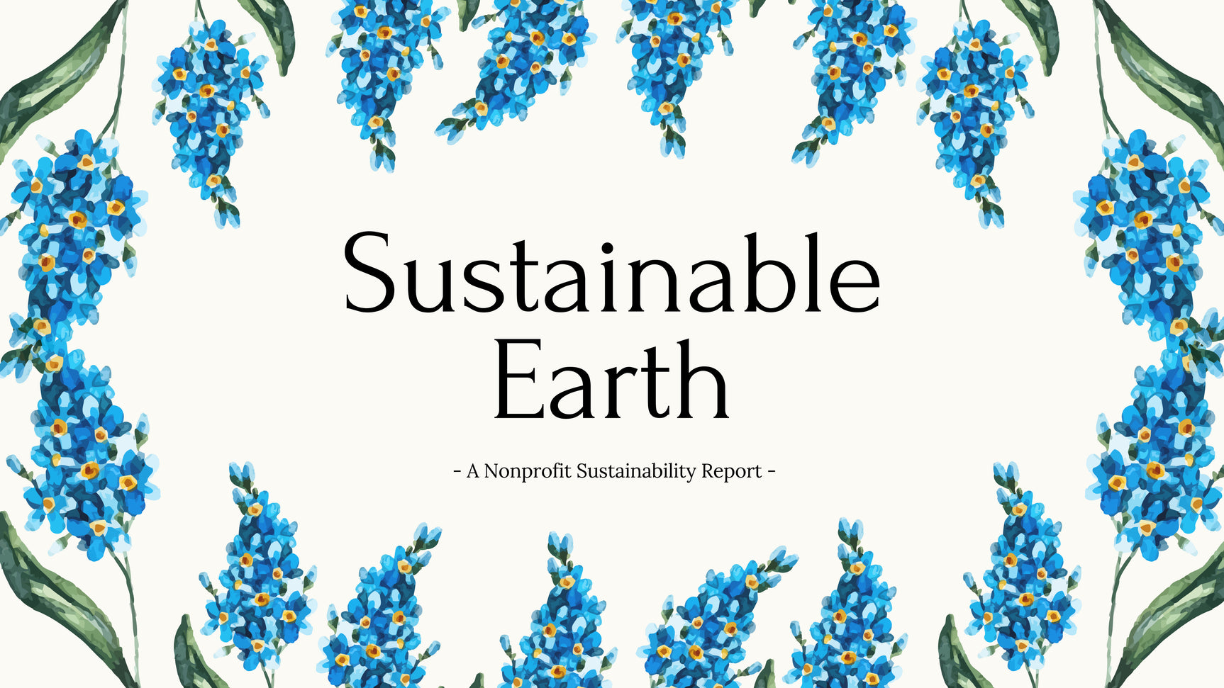 Blue Floral Nonprofit Sustainable Earth Presentation