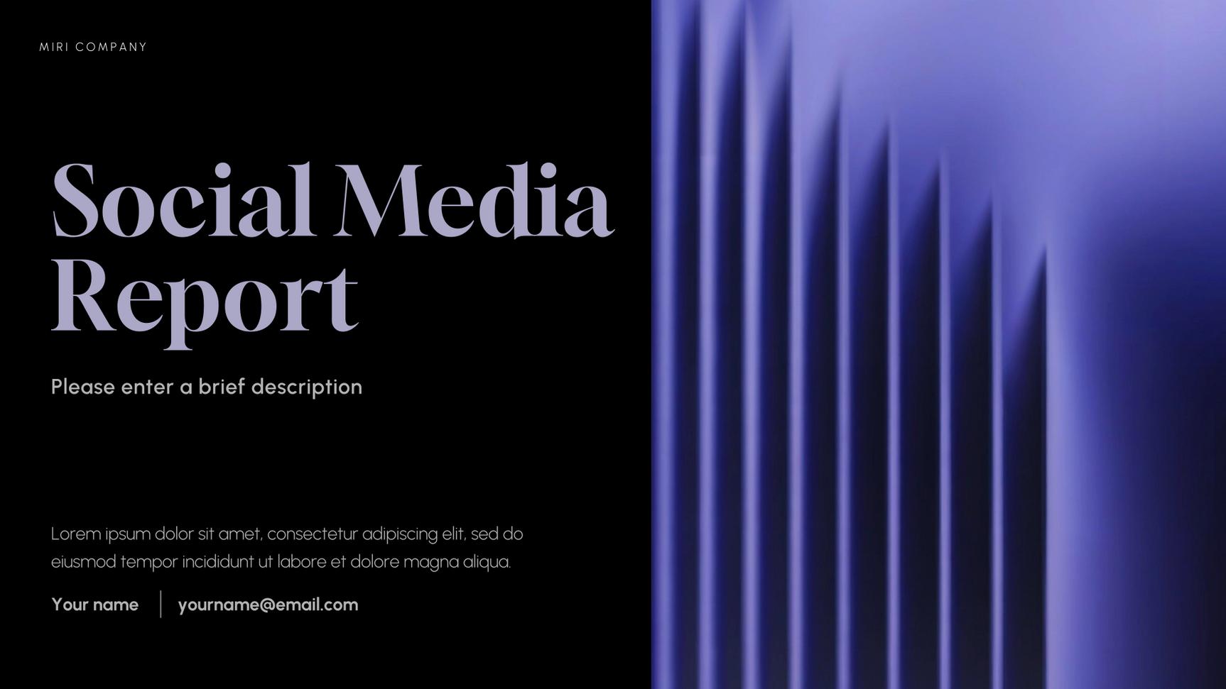 Purple Modern Social Media Report