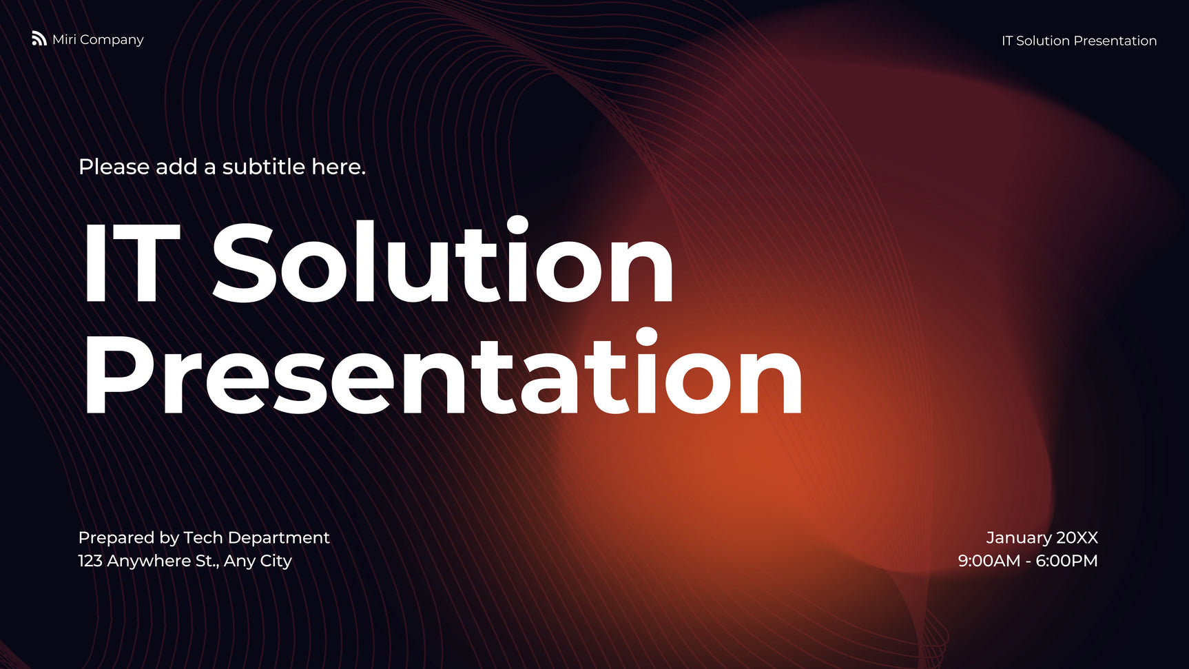 Orange Modern IT Presentation