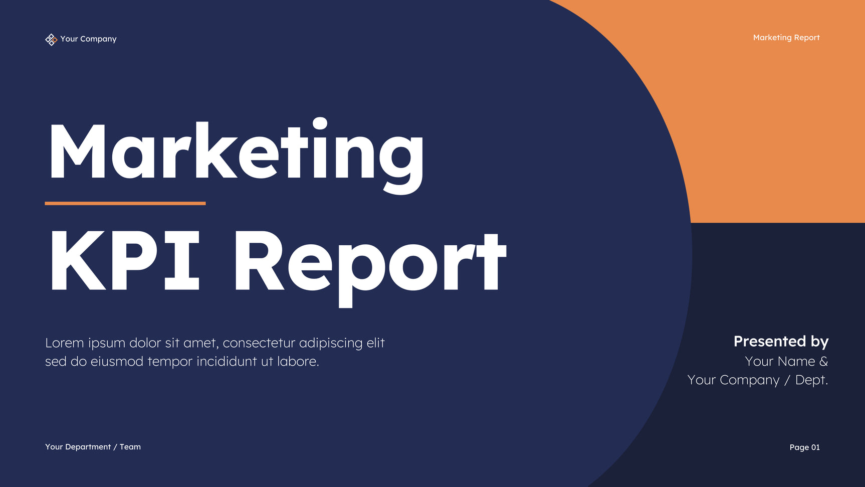 Navy Modern Marketing Report Presentation (no button test)