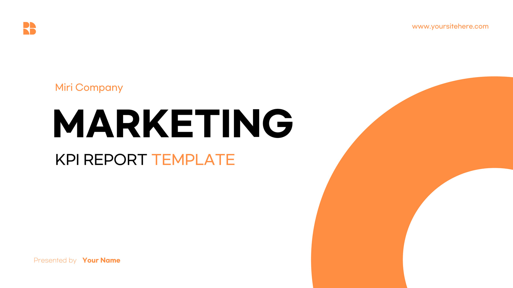 Orange Minimalist Marketing Report Template