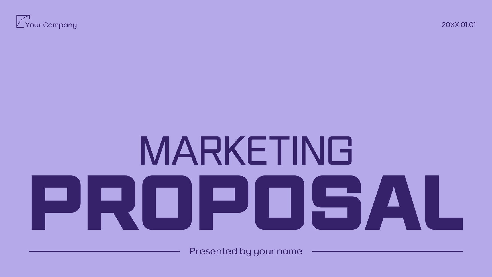 Purple Minimalist Marketing Proposal Document