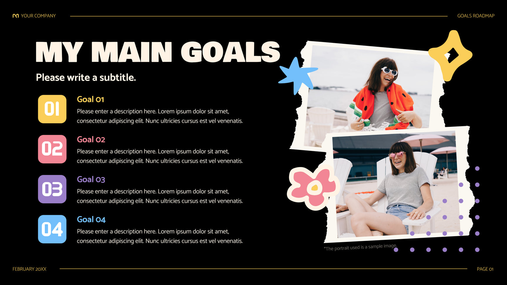 Black Cute Playful Roadmap Presentation
