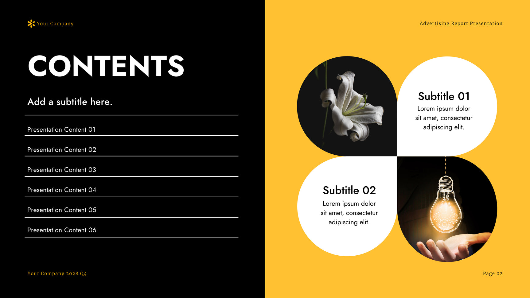 Yellow Modern Advertising Report Presentation