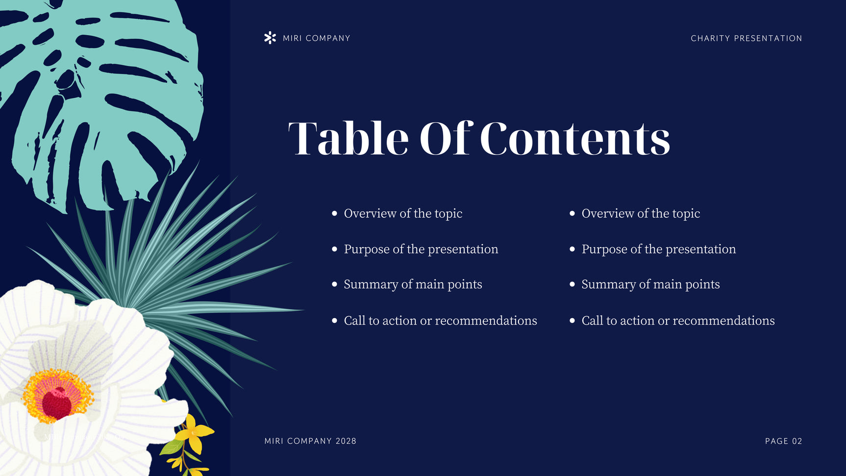 Navy Tropical Nonprofit Organization Presentation