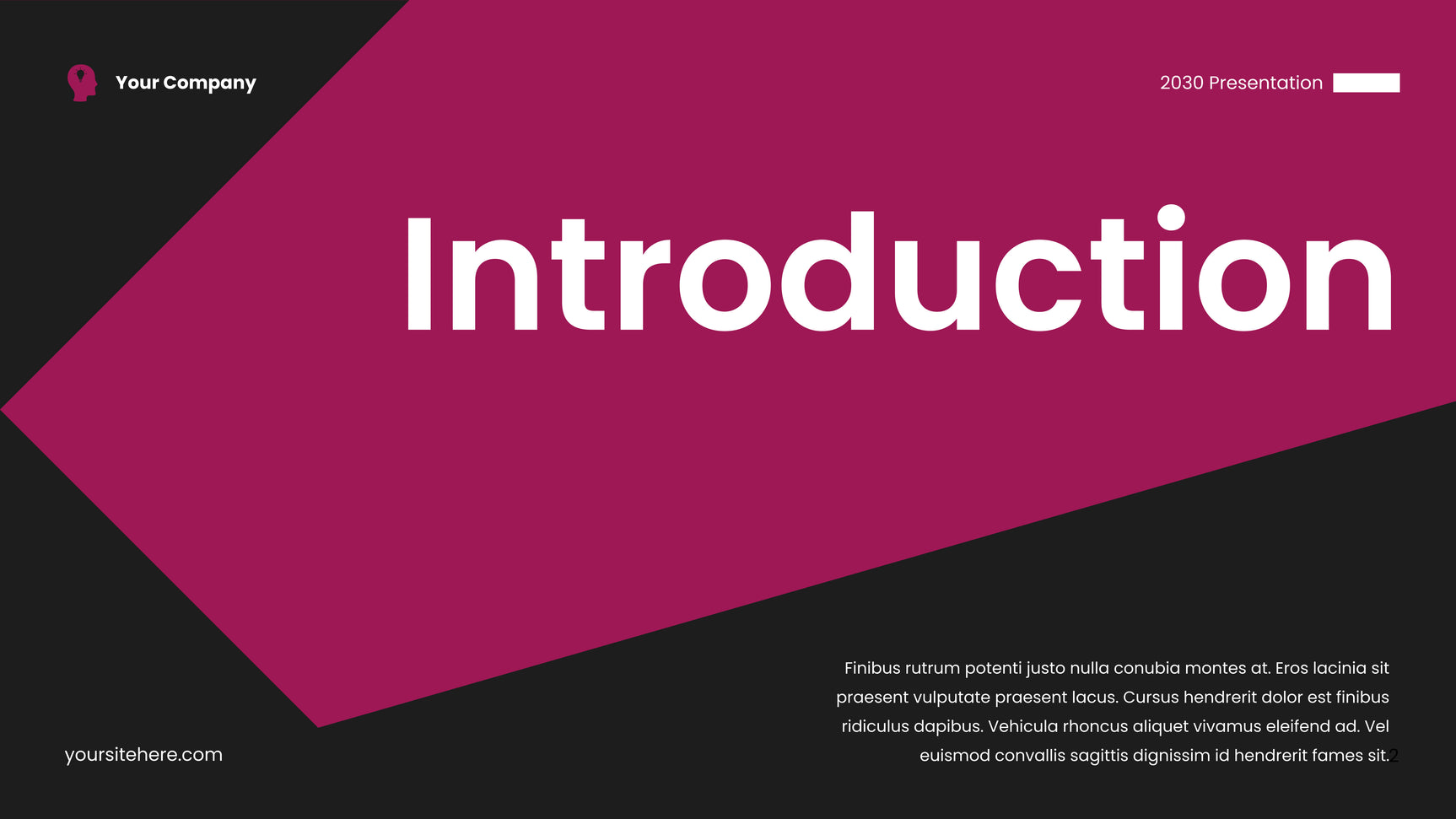 Pink Modern Agency Introduction Slide