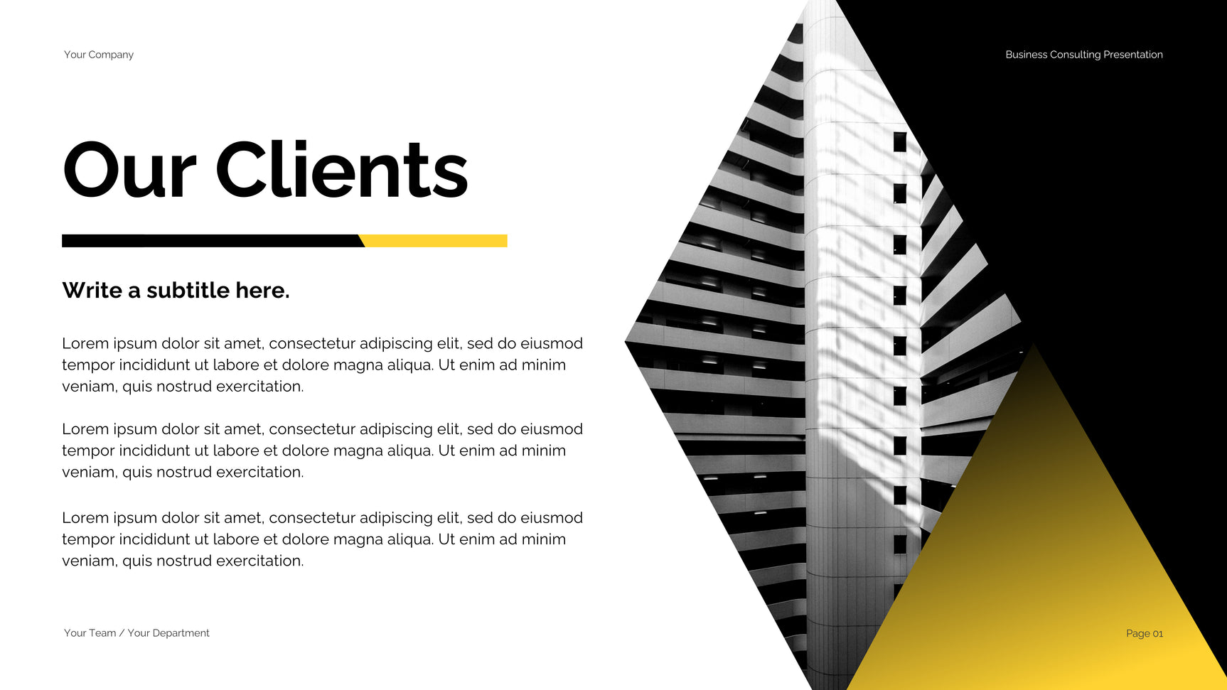 Black Yellow Modern Business Consulting Presentation