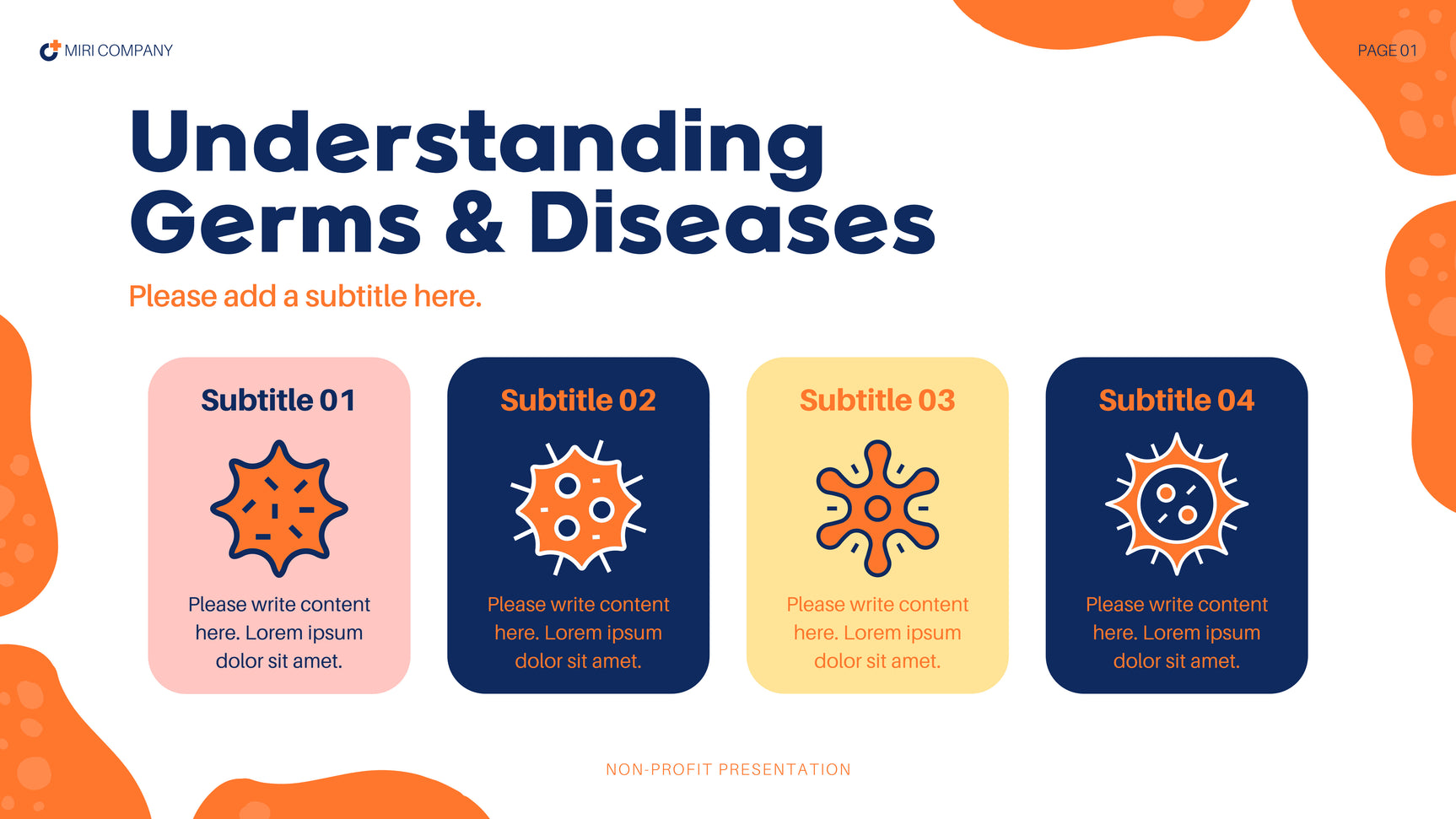 Navy Orange Abstract Health Report
