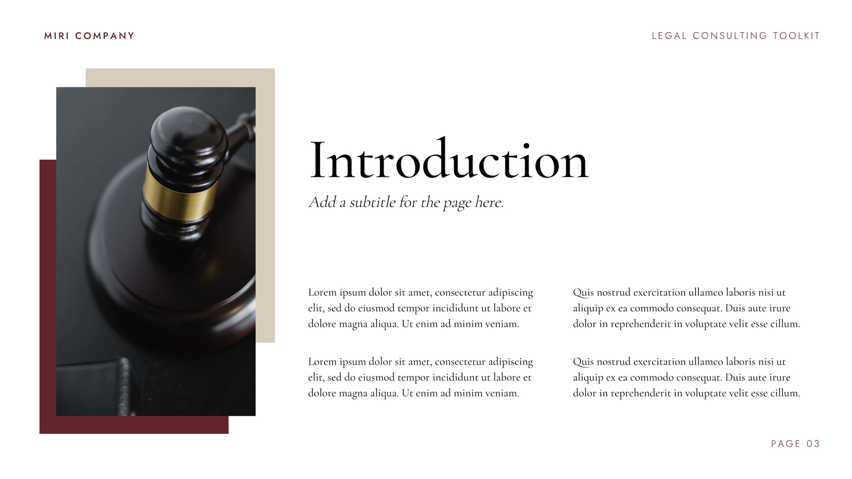 Maroon Professional Legal Consulting Toolkit Presentation