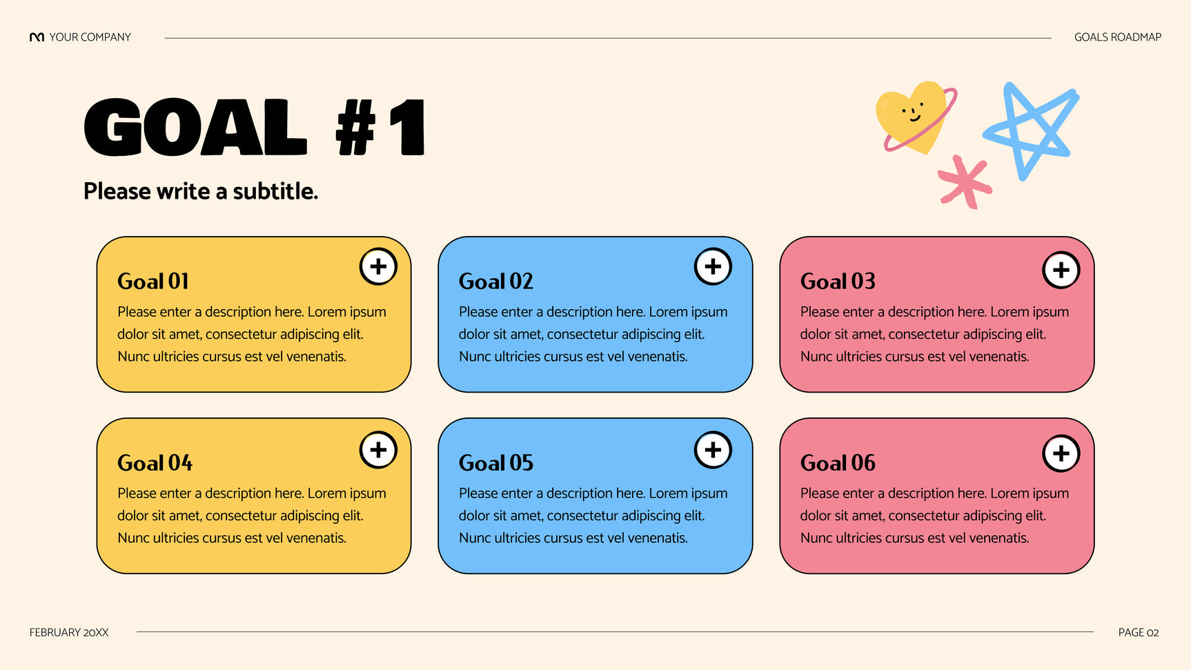 Black Cute Playful Roadmap Presentation