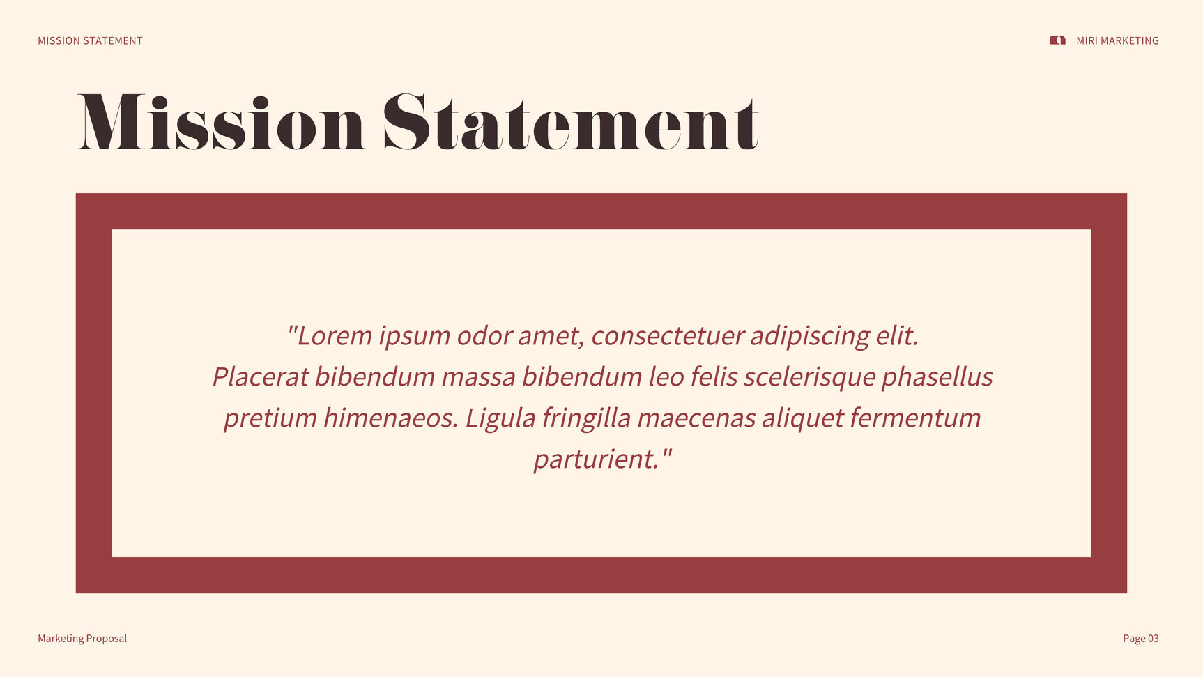 Maroon Bold Marketing Presentation