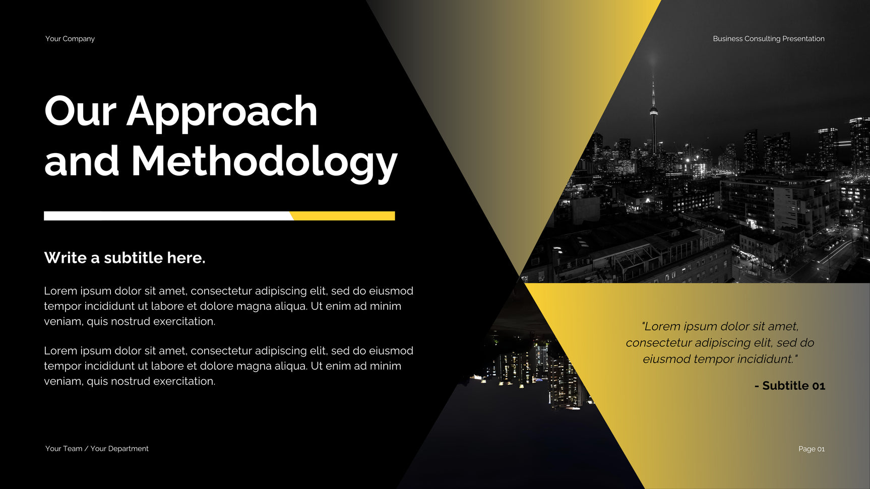 Black Yellow Modern Business Consulting Presentation