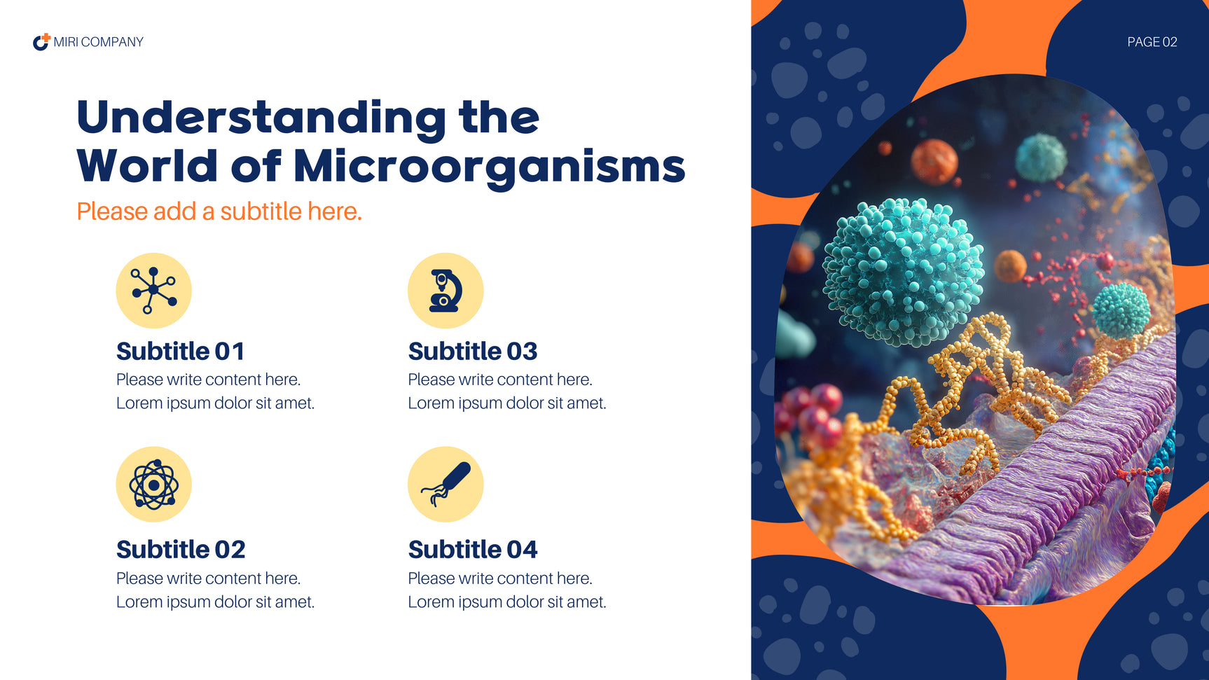 Navy Orange Abstract Health Report