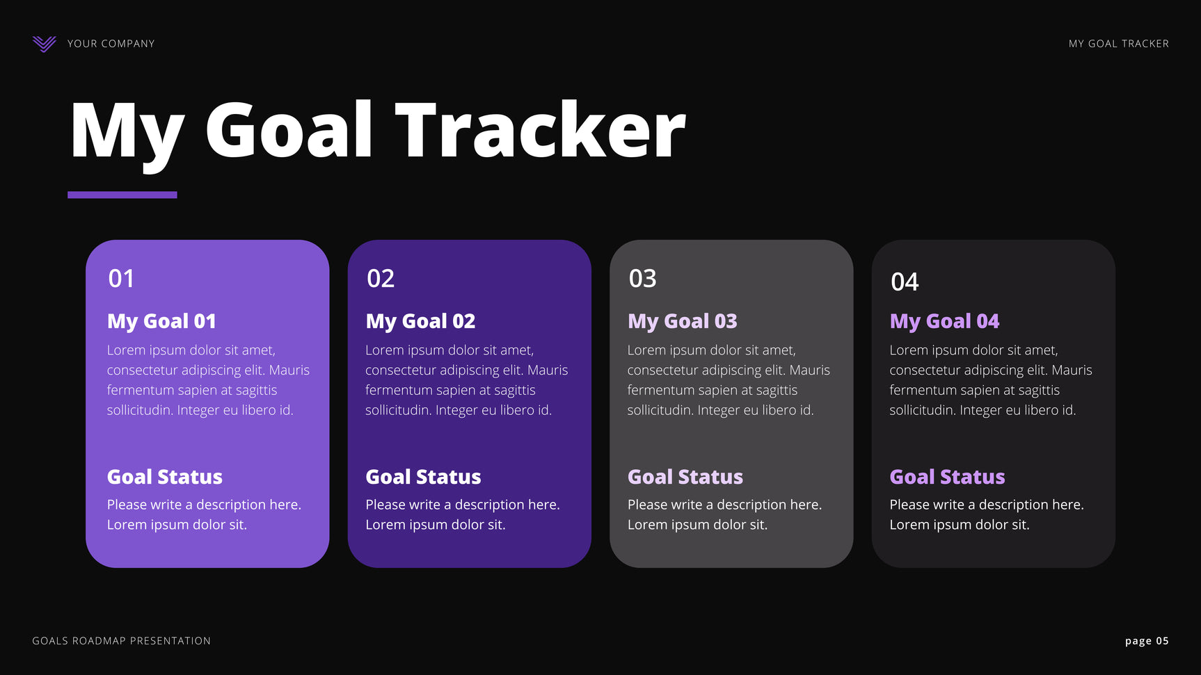 Purple Modern Goals Presentation
