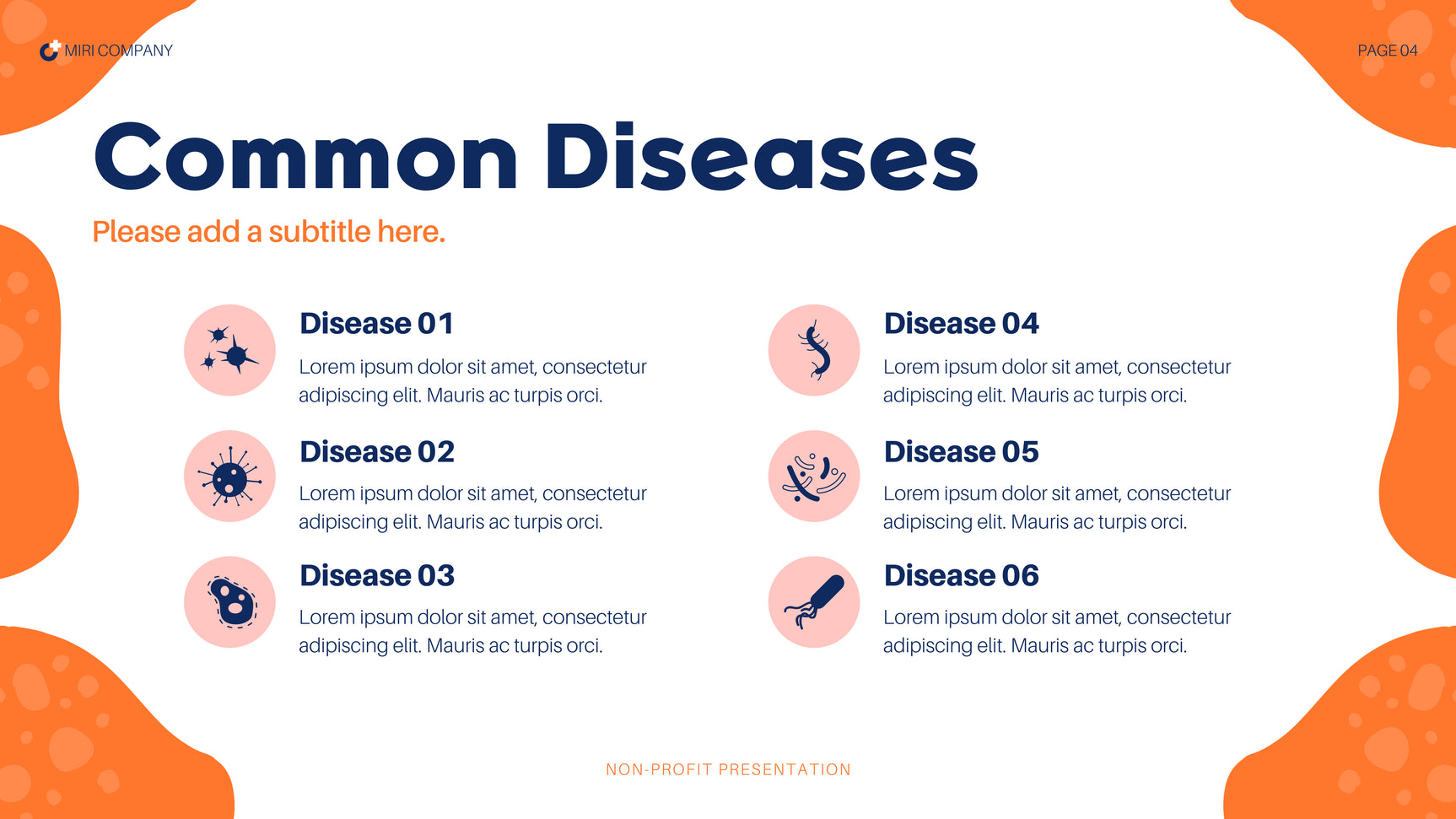 Navy Orange Abstract Health Report