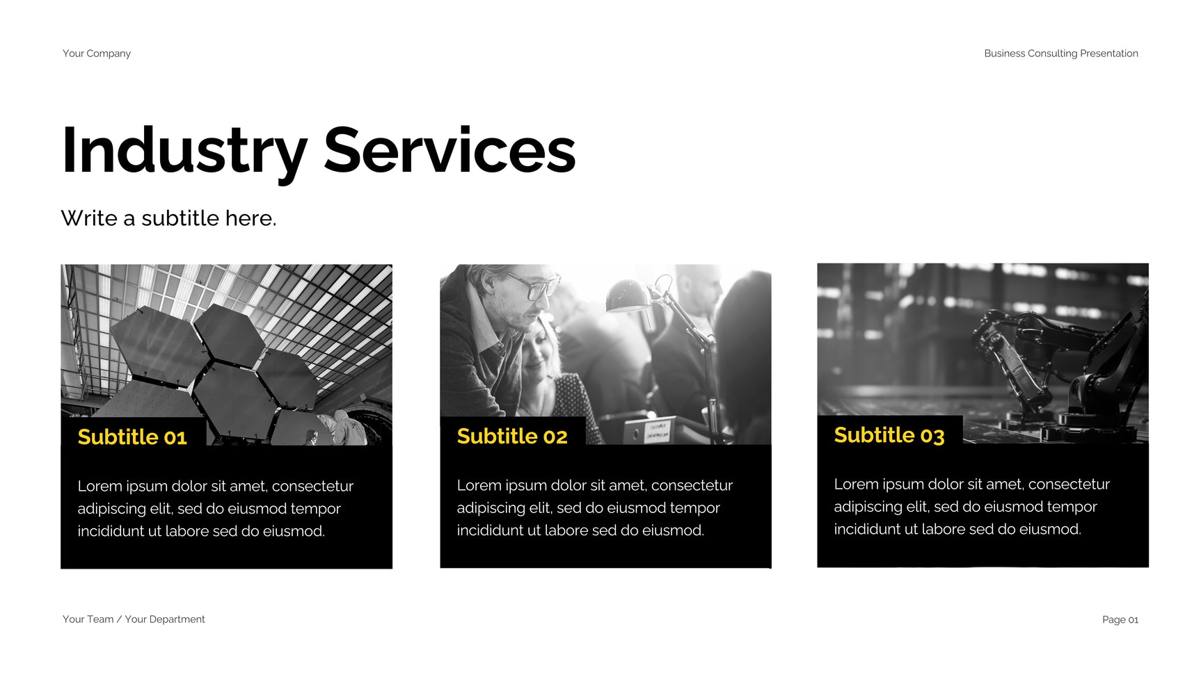 Black Yellow Modern Business Consulting Presentation