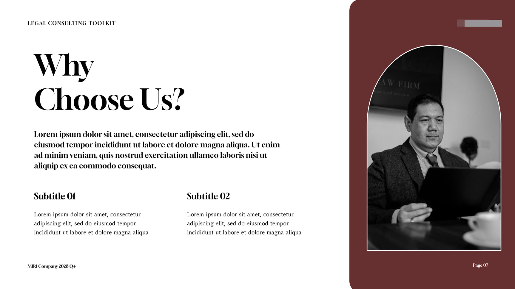 Maroon Professional Legal Consulting Toolkit Presentation