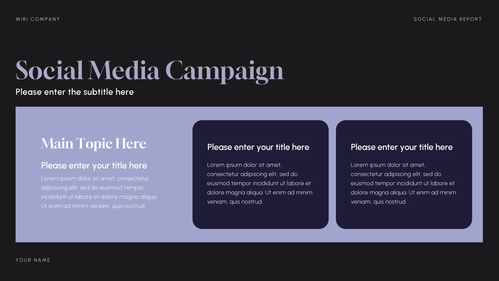 Purple Modern Social Media Report