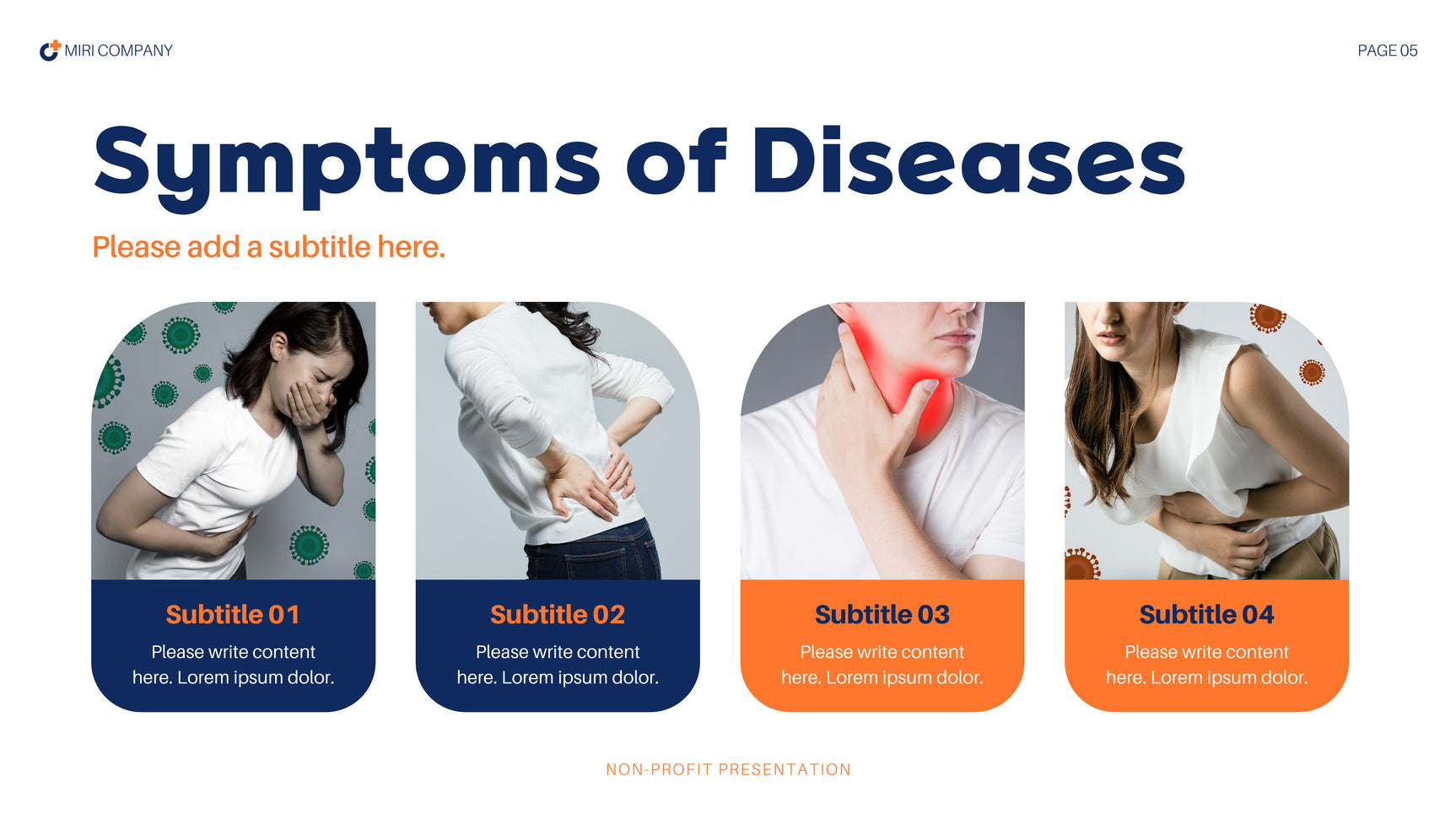 Navy Orange Abstract Health Report