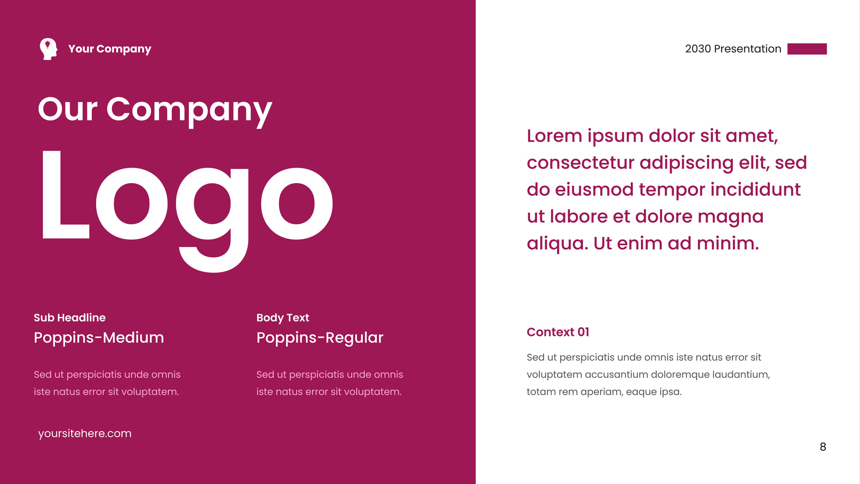 Pink Modern Agency Introduction Slide