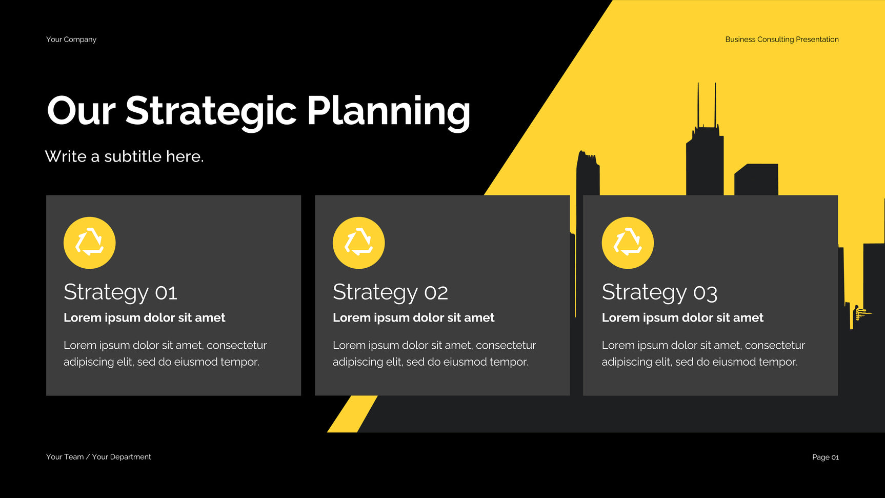 Black Yellow Modern Business Consulting Presentation