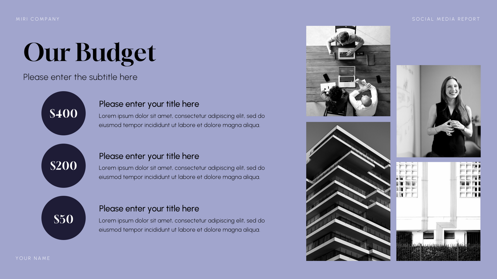 Purple Modern Social Media Report