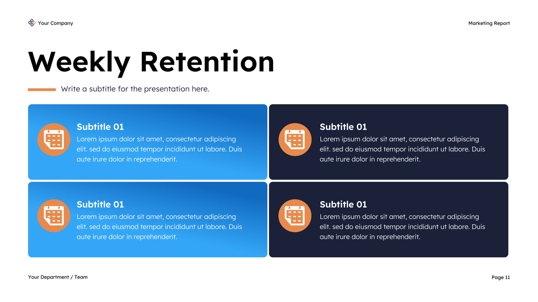 Navy Modern Marketing Report Presentation (no button test)