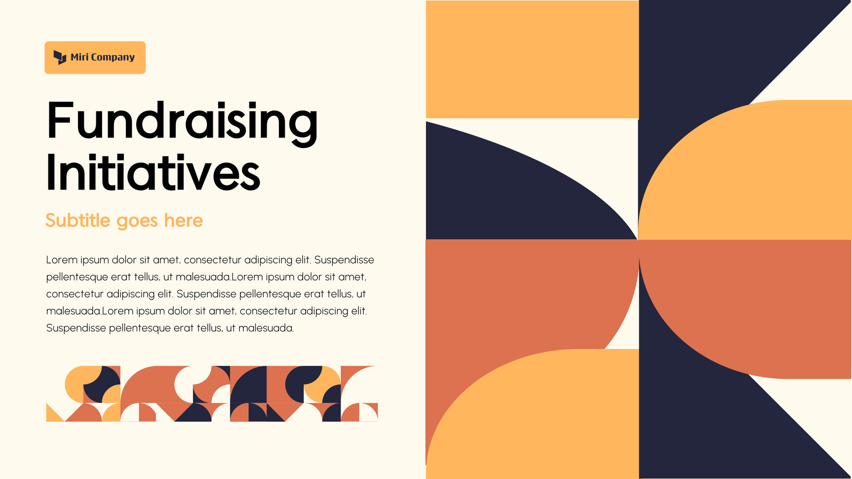 Orange And Cream Abstract Fundraising Proposal Presentation
