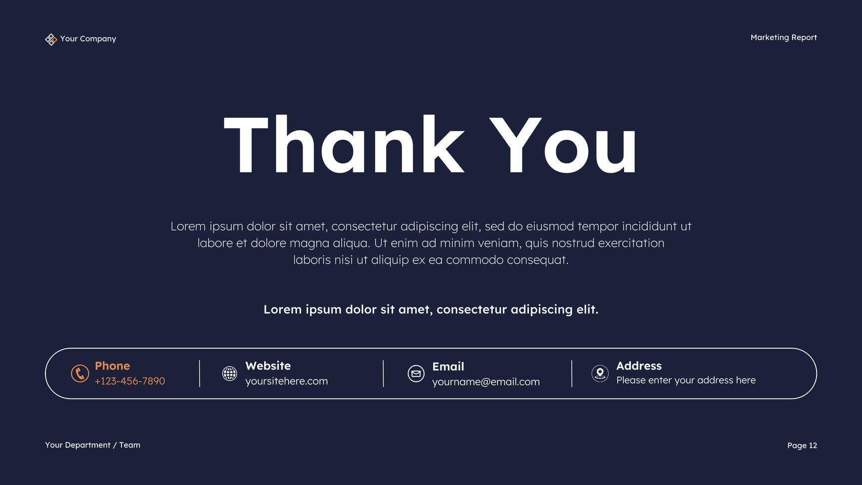 Navy Modern Marketing Report Presentation (no button test)