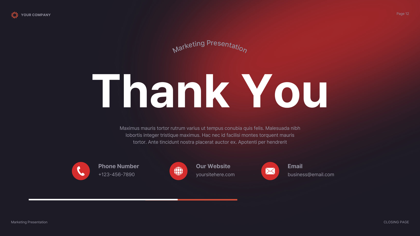 Red Modern Marketing Presentation