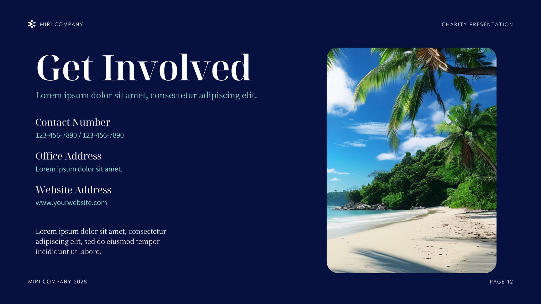 Navy Tropical Nonprofit Organization Presentation