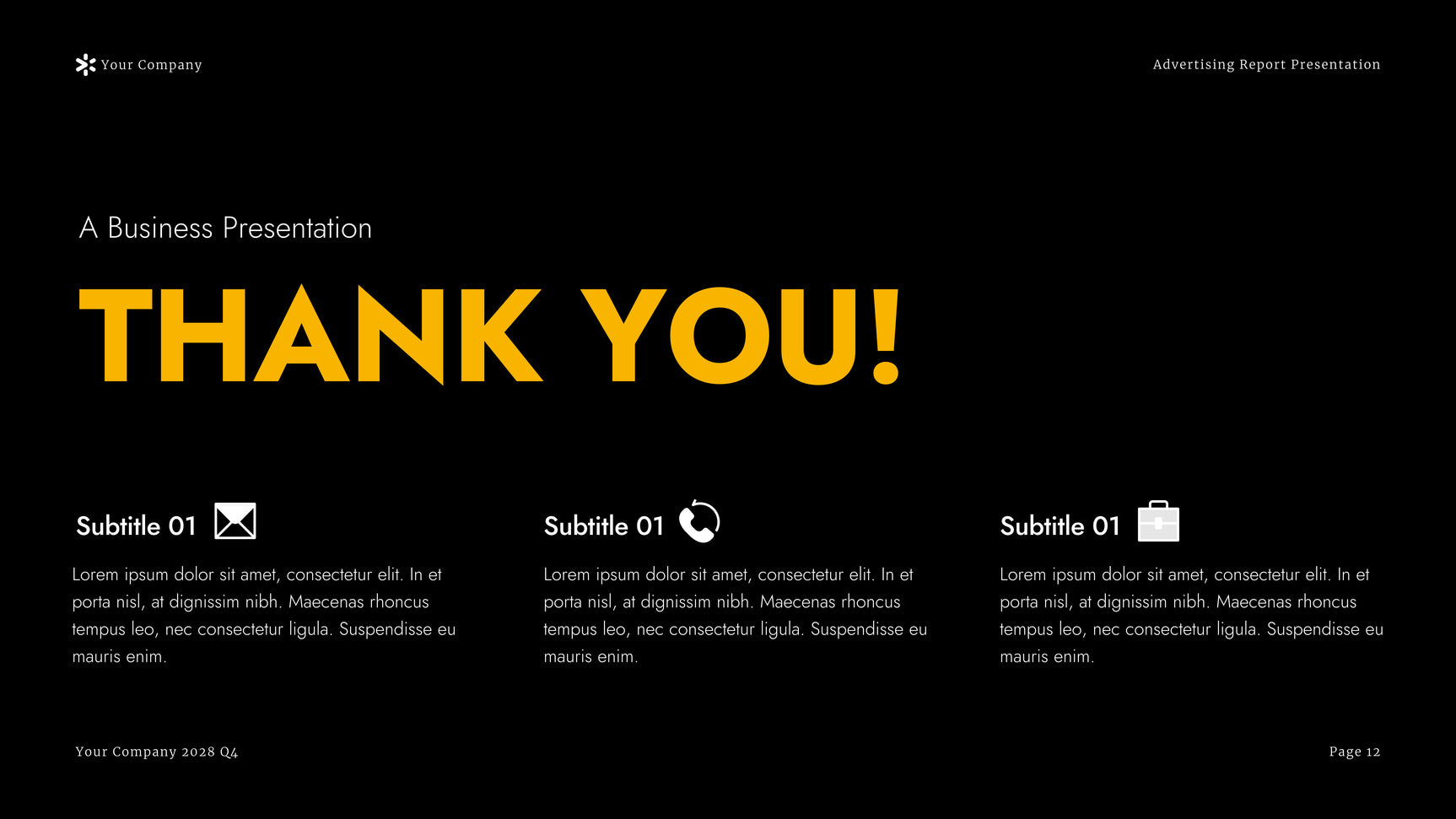 Yellow Modern Advertising Report Presentation