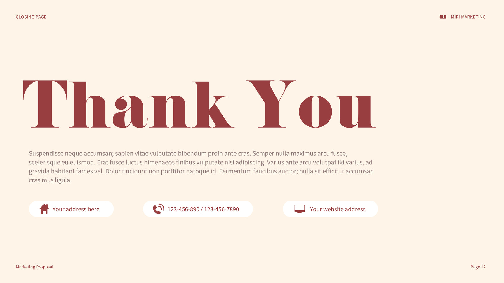 Maroon Bold Marketing Presentation