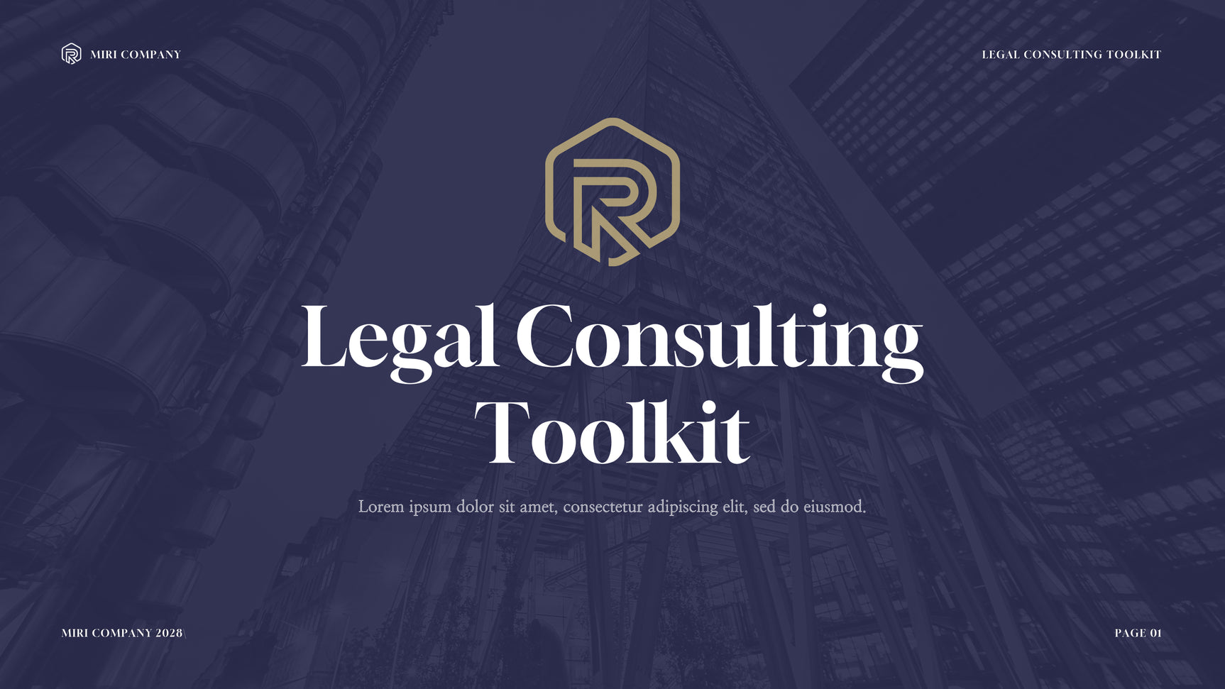 Navy and Gold Modern Legal Consulting Toolkit Presentation