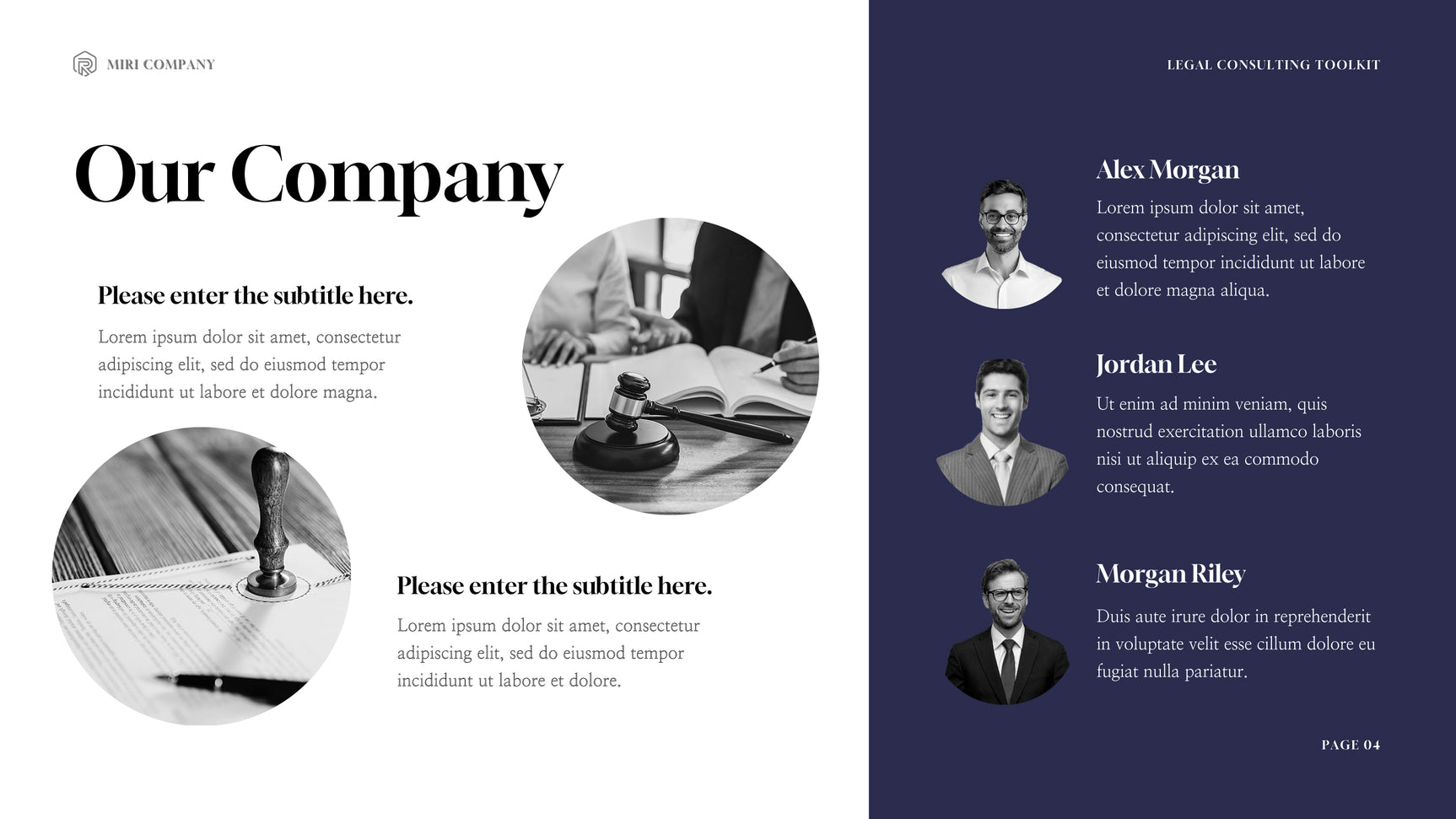 Navy and Gold Modern Legal Consulting Toolkit Presentation
